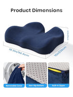 Seat Cushion Memory Foam Car Seat Pad (Dark Blue / 19 x 17 x 5 inches)