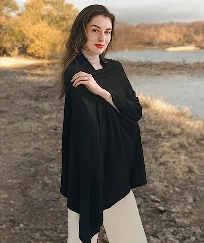 Shawl Wraps for Women (01 Classic Jersey Black)