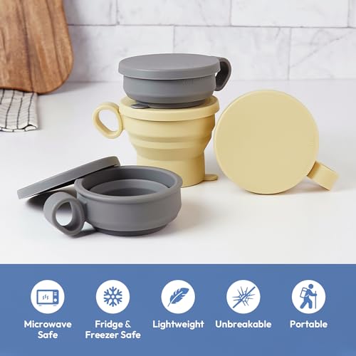 6 oz 2 pack Mini Silicone Collapsible Travel Cup (Yellow Butter)