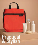 D&D Wanderlust Hanging Travel Toiletry Bag for Women & Men (Red)