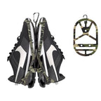 Shoe Holster For Backpack with Clip Hanger. Footwear Holder with Clip for Sneakers (Green Camo / X-Large)