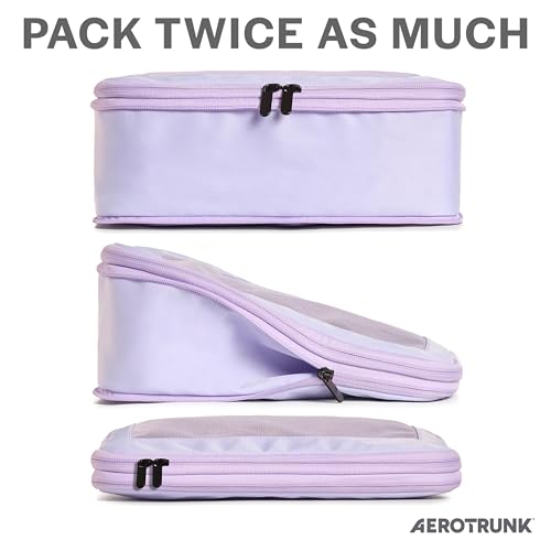 Compression Packing Cubes for Travel (4-Pack / Purple)