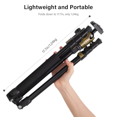 73 Inch Camera Tripod with 360° Ball Head & Quick Release Plate (73 Inches Tripod - US-AT24Plus-G)