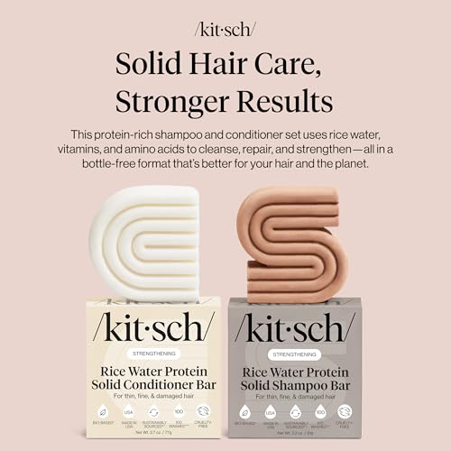 Rice Water Solid Shampoo and Conditioner Set for Hair Growth