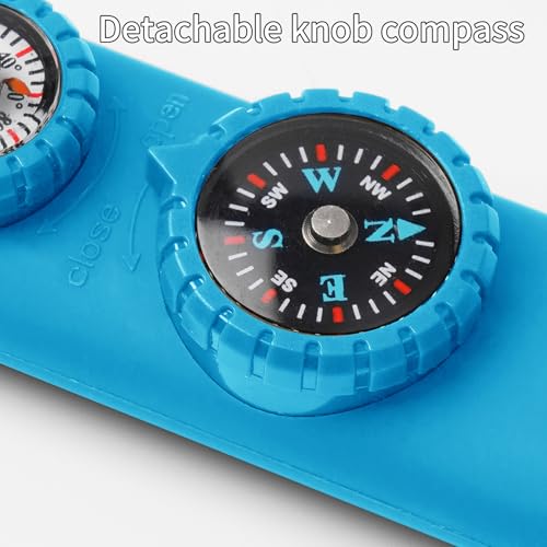 Multifunctional Survival Emergency Whistle for Kids with Compass Hiking Survival (bule2pcs)