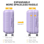 24 Inch Expandable Checked Luggage Hard Shell Suitcase (24 inch / Purple)