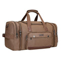 Canvas Duffle Bag for Men Expandable Convertible Travel Gym Duffel (Brown)