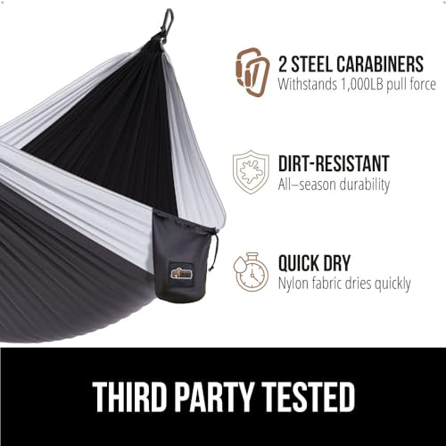 Travel Camping Hammock (Dark Green/Light Green / Single (9' x 4.5'))