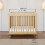Boutique Folding Mini Wooden Baby Hotel Crib (Natural)