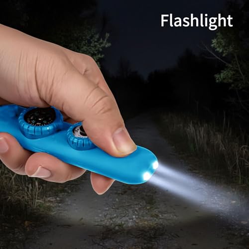 Multifunctional Survival Emergency Whistle for Kids with Compass Hiking Survival (bule2pcs)