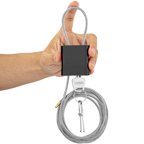 Cable Lock with 3 Keys (black-L 6.56ft(2m),D 1/6in(4mm))