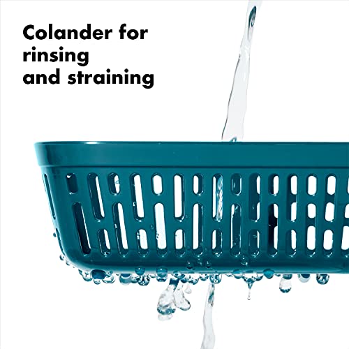 Good Grips Prep & Go Food Storage Container with Colander (Colander / Teal)
