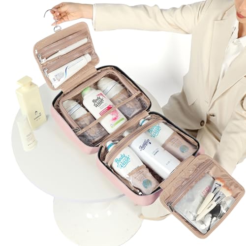 Travel Toiletry Bag for women (Extra-Large / Pink)