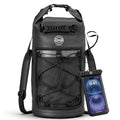 5/10/25/30/40L Waterproof Dry Bag & Phone Case - Large Floating Dry Backpack for Kayaking, Travel, Hiking, Fishing, Camping, Motorcycles & Beach, Heavy-Duty Roll Top Men/Women (Black) (25L+ Black / 40L)