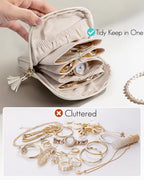 Travel Jewelry Case (Cream White 2Pack)