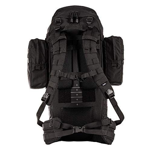 Tactical Rush 100 Large Duty Deployment Backpack 60L Molle Bag (Black / Small-Medium)