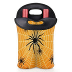 Halloween Spider 2 Bottle Wine Carrier Tote Bag Insulated Wine Bottles Neoprene Bag with Secure Carry Handle Portable Wine Cooler Bag for Travel Picnic Beach (Halloween Spider)