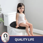 Microfiber Elongated Toilet Seat Cover 19.5"x 15" Machine Washable (Black / Elongated)