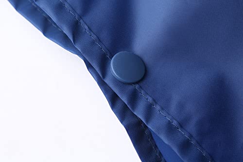Adult Rain Poncho Waterproof Hooded Zipper Raincoat with Pockets (One Size / Green-blue)
