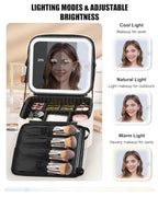 Travel Makeup Bag with Led Mirror (01-White / 1-Small)