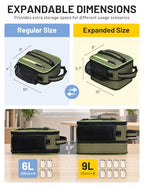 Expandable Small Lunch Box for Men Women Kids to Work School (Green)