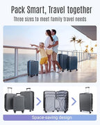 3 Piece Luggage Sets With Spinner Wheels Hardshell TSA Lock (Glacier Gray / 3-Piece Set - 20"/24"/28")