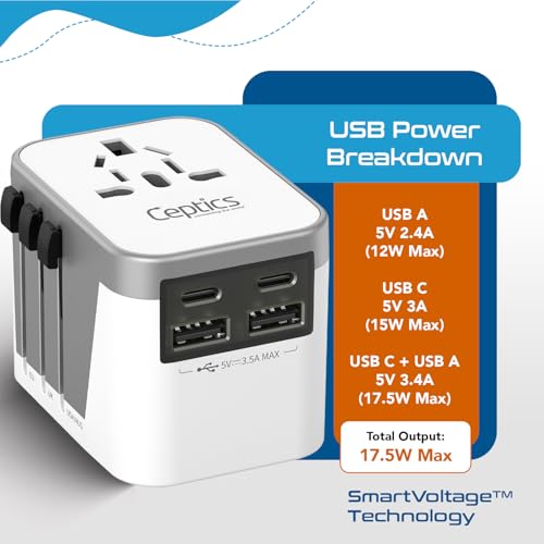 Travel Adapter Worldwide (White Grey)