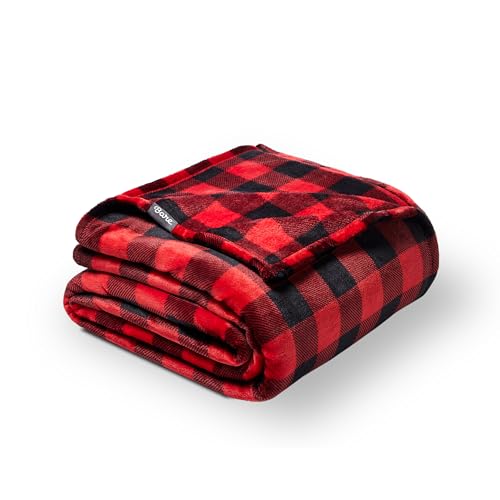 Fleece Blanket Microplush (King / 39 - Buffalo Plaid - Red/Black)