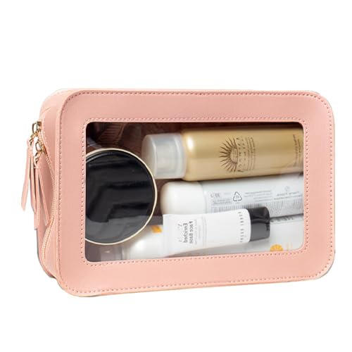 Clear Makeup Bag Organizer (Pink C)
