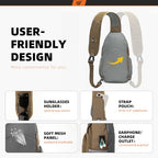 Sling Bag RFID Crossbody Sling Backpack Cross Body Shoulder Bag Travel Hiking Daypack for Women Men (Taupe)