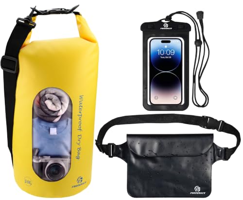 Waterproof Dry Bag with Double Zip (10L / Window / Yellow)