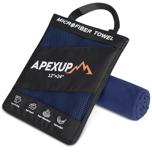 Microfiber Travel Towel (Navy Blue / 24"×12" Single)