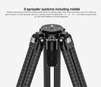 LVC 193C Carbon Fiber Twin Leg Video Tripod+BV (LVC-193C-BV-10:Maxload 20kg-3 Sections)
