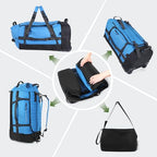 86L Collapsible Wheeled Duffle Bag Waterproof (Blue)