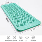 Curling Iron Silicone Mat Heat Resistant for Travel Dual Voltage Flat Iron (Green)