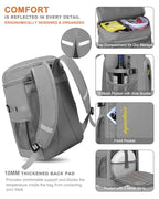 Cooler Backpack Insulated Leak Proof for Women Men Soft Cooler Bag (36 Cans / Leather Gray With Yellow)