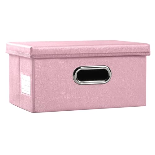 Collapsible Storage Box with Lid [1 (Pink / Small(1-Pack))