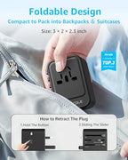 Universal Travel Adapter (GaN45W / Black)
