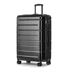 28 Inch Luggage with Wheels Hardshell Large Suitcase Lightweight Big Checked Luggage with TSA Lock Travel Rolling Suitcase for Women Men Black (Black / Checked-Large 28-Inch)