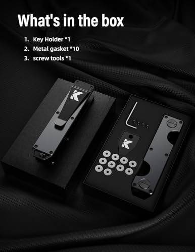 Key Organizer Key Holder Compact Key Case Minimalist Metal Key Chain Key Holder for Keychain Secures 8 (Gunmetal)