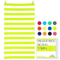 Microfiber Beach Towel Sand (X-light Green Stripes / Extra Large(67x35"))