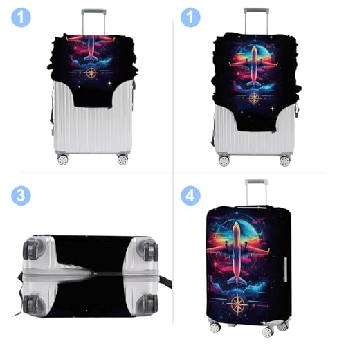 Aircraft Luggage Cover Washable Suitcase Protector Anti (Aircraft / XL(32-34inch suitcase))
