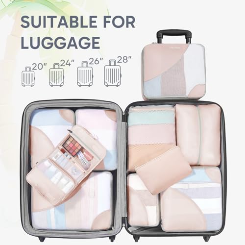 10 Set Packing Cubes for Travel (01 Cream)