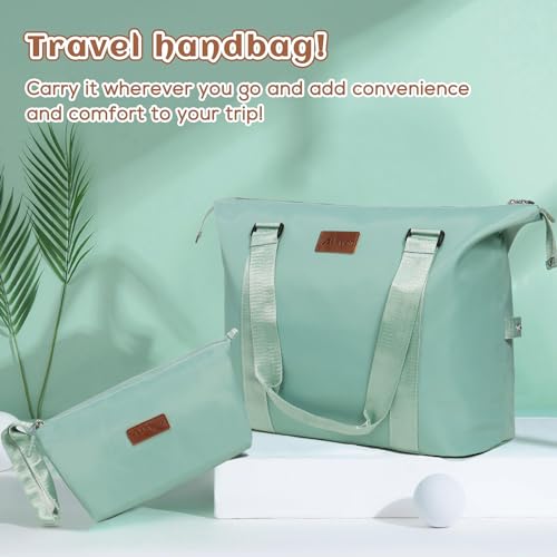 Luggage Set 3 Piece Luggage Set ABS hardshell Spinner Wheels Luggage Carry on Suitcase with Weekender bag & Toiletry bag（Mint Green (20 / 3pcs Mint Green)