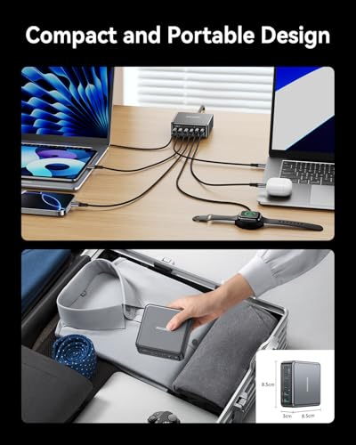 270W GaN 6‑Port Charging Station (Black-270W)