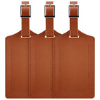 3 Pack Luggage Tags for Suitcases Airplane Travel Essentials (Yellowish Brown)