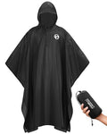 Extra Long Rain Poncho for Tall Adults (One Size / Black)