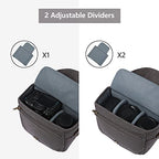 Canvas Crossbody Camera Bag with Rain Cover for Women Men (03-Gray)