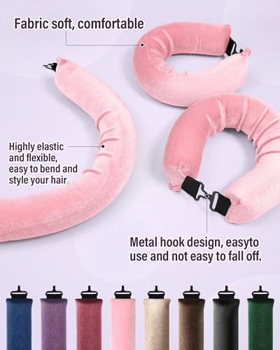 Heatless Hair Curler Overnight Curls (Pink)