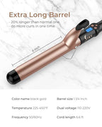 1 1 4 inch Curling Iron Extra Long Barrel (1 1/4 Inch)